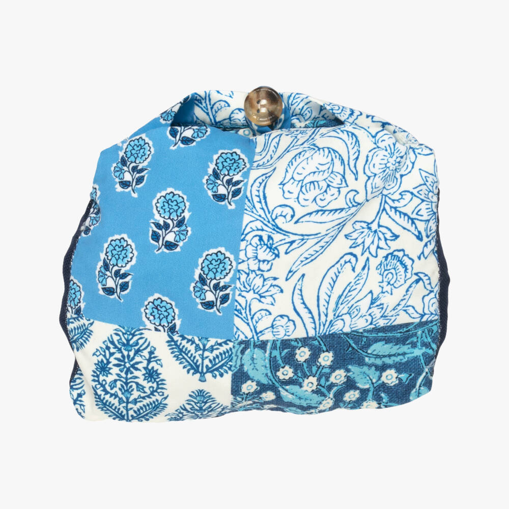 MC2 Saint Barth-Boys Blue Floral Patchwork Swim Shorts | Childrensalon
