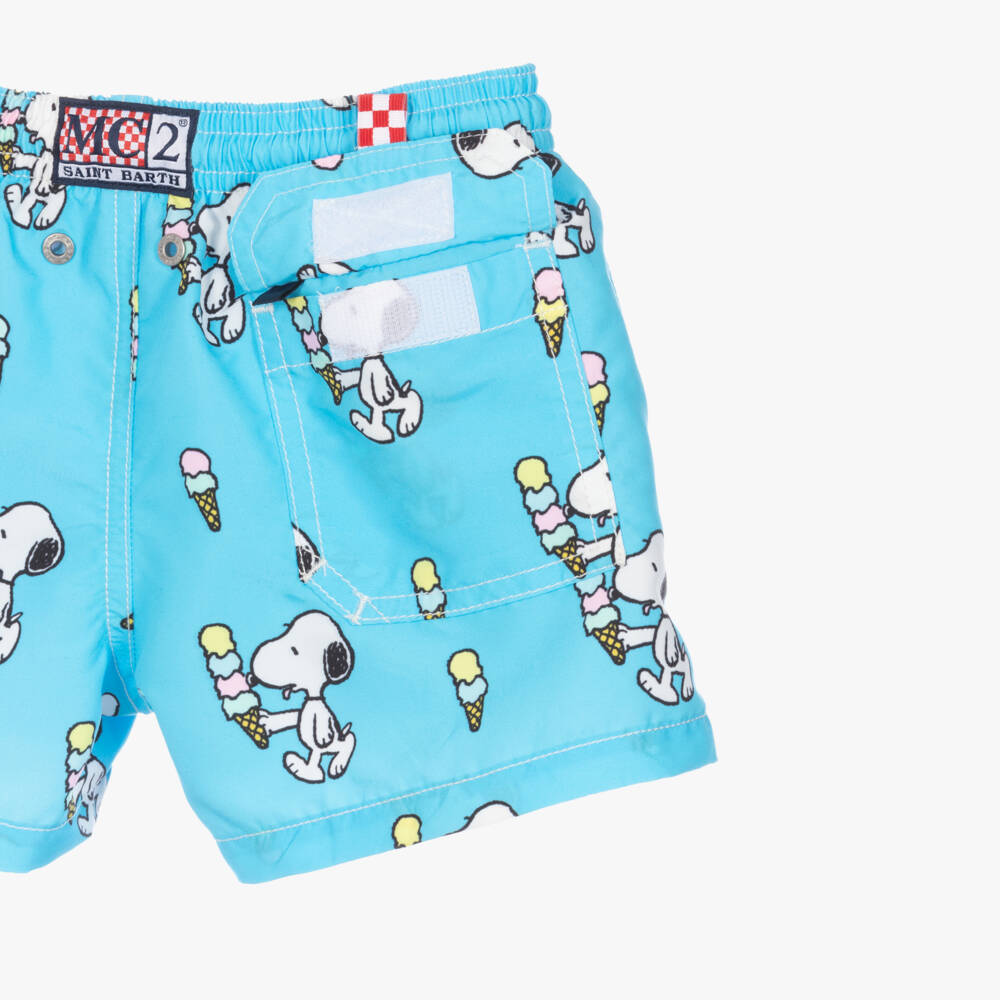 MC2 Saint Barth-Boys Blue Snoopy & Ice Cream Swim Shorts | Childrensalon