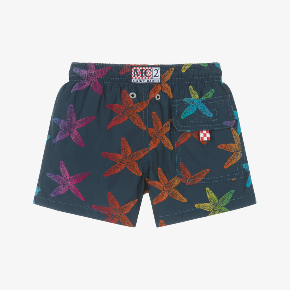 MC2 Saint Barth-Плавки-шорты синие с узором морских звёзд для мальчиков | Childrensalon