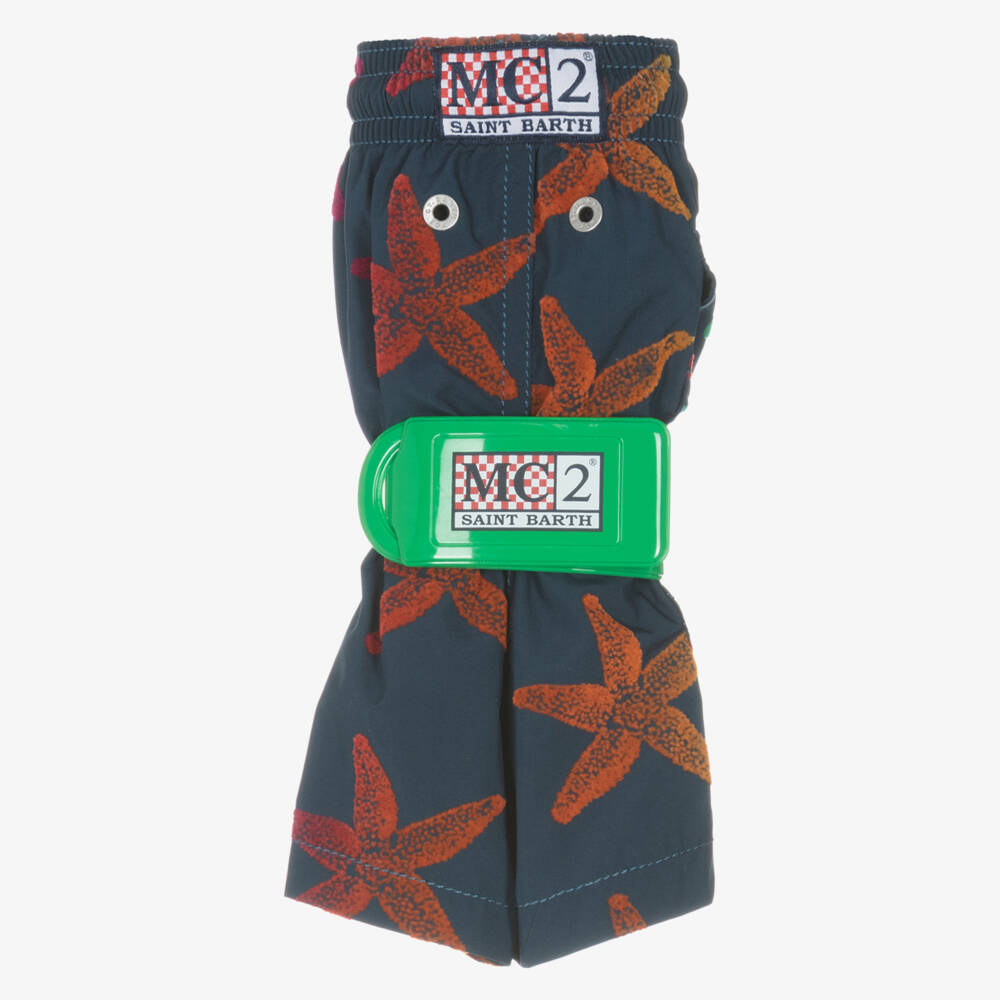 MC2 Saint Barth-Плавки-шорты синие с узором морских звёзд для мальчиков | Childrensalon