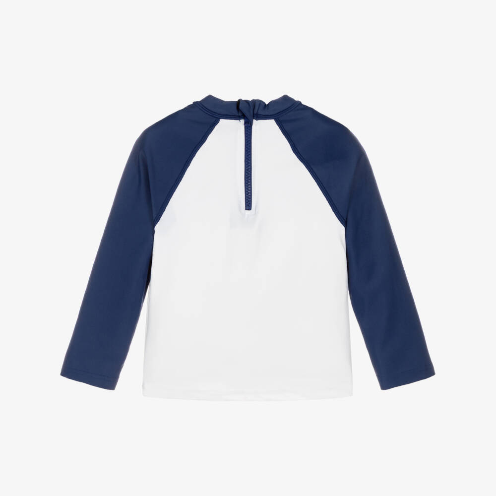 MC2 Saint Barth-توب سباحة بطبعة سنوبي لون أبيض وكحلي للأولاد (UPF50+) | Childrensalon