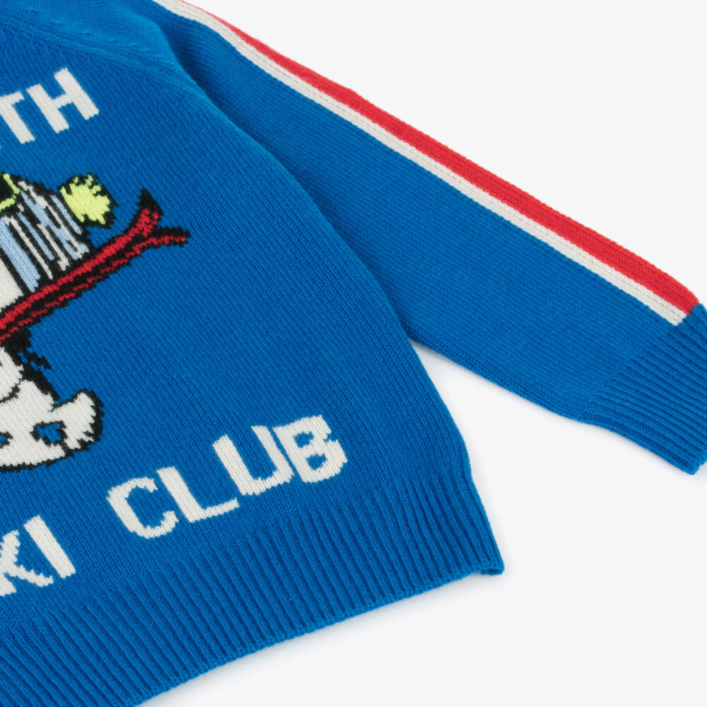 MC2 Saint Barth-Boys Blue Wool & Cashmere Peanuts Jumper | Childrensalon