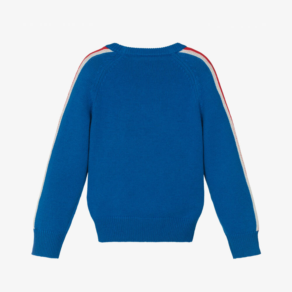 MC2 Saint Barth-Boys Blue Wool & Cashmere Peanuts Jumper | Childrensalon
