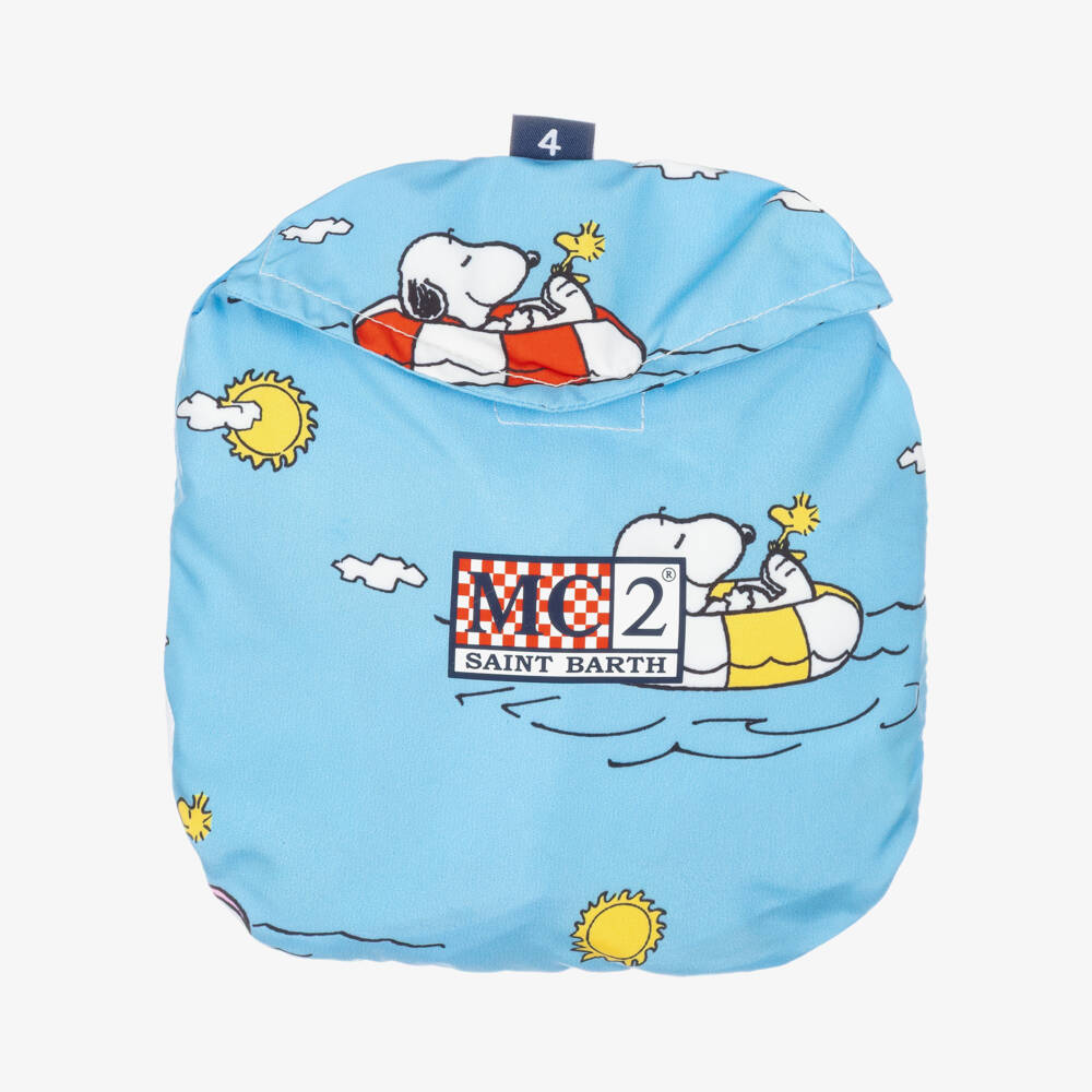 MC2 Saint Barth-Boys Bright Blue Snoopy Print Swim Shorts | Childrensalon