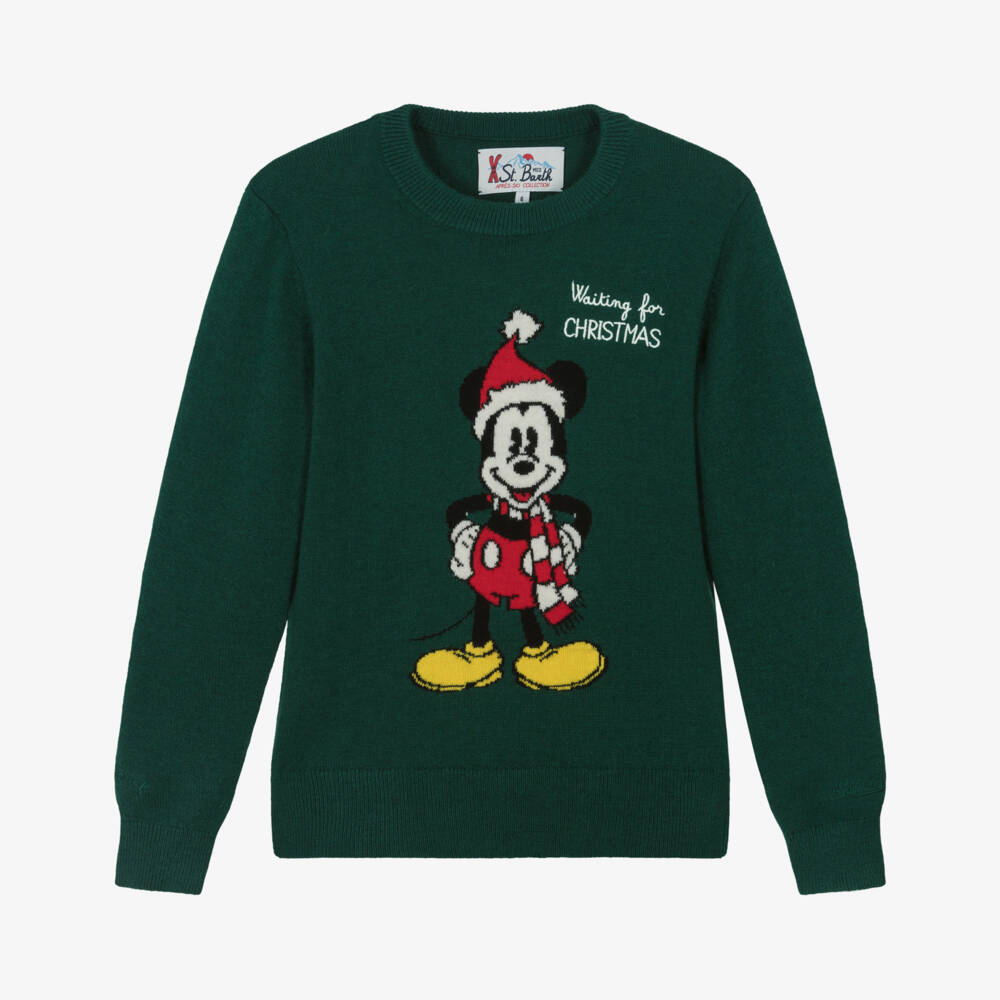 MC2 Saint Barth-Свитер трикотажный зеленый с Микки для мальчиков | Childrensalon