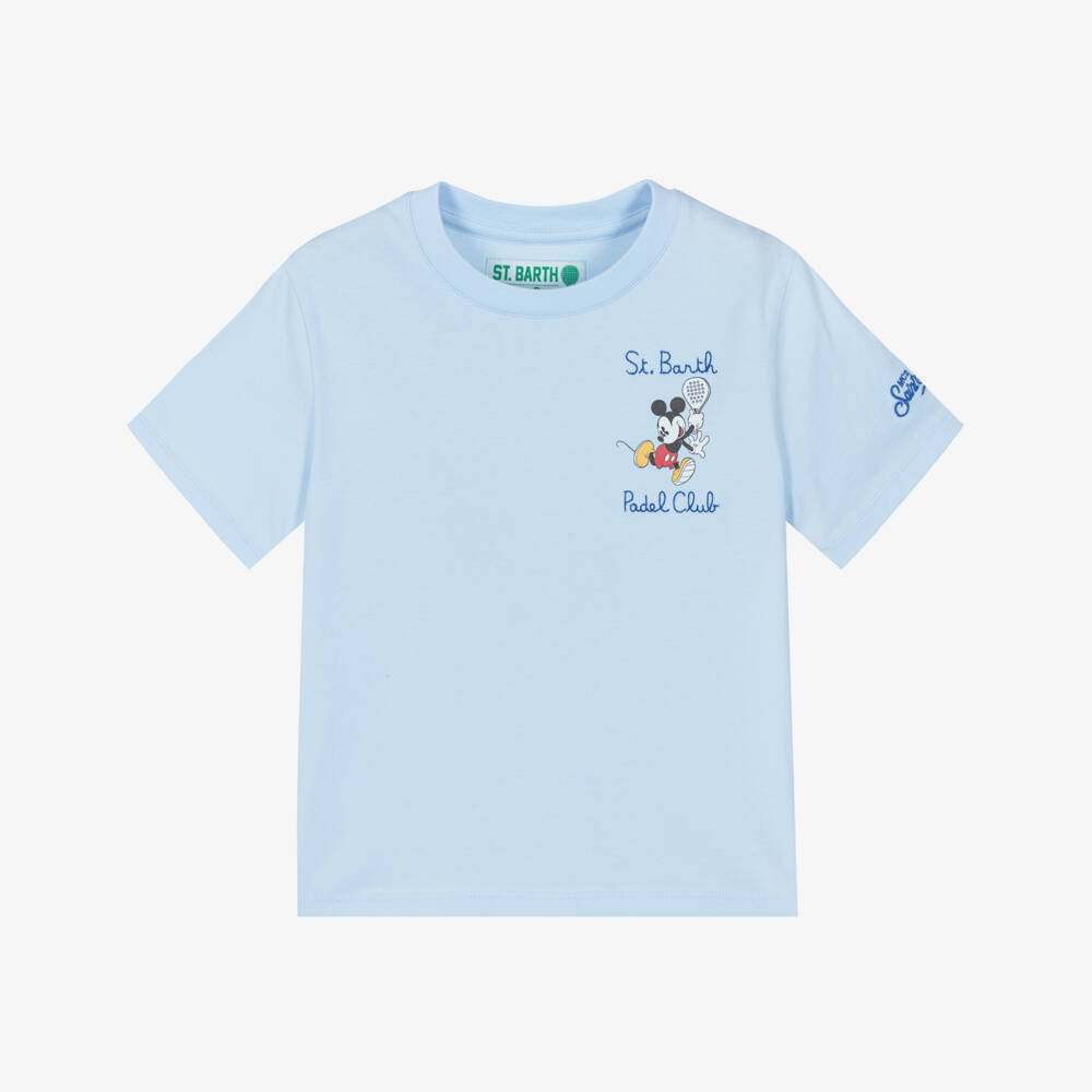 MC2 Saint Barth-Boys Light Blue Organic Cotton Mickey Mouse T-Shirt | Childrensalon