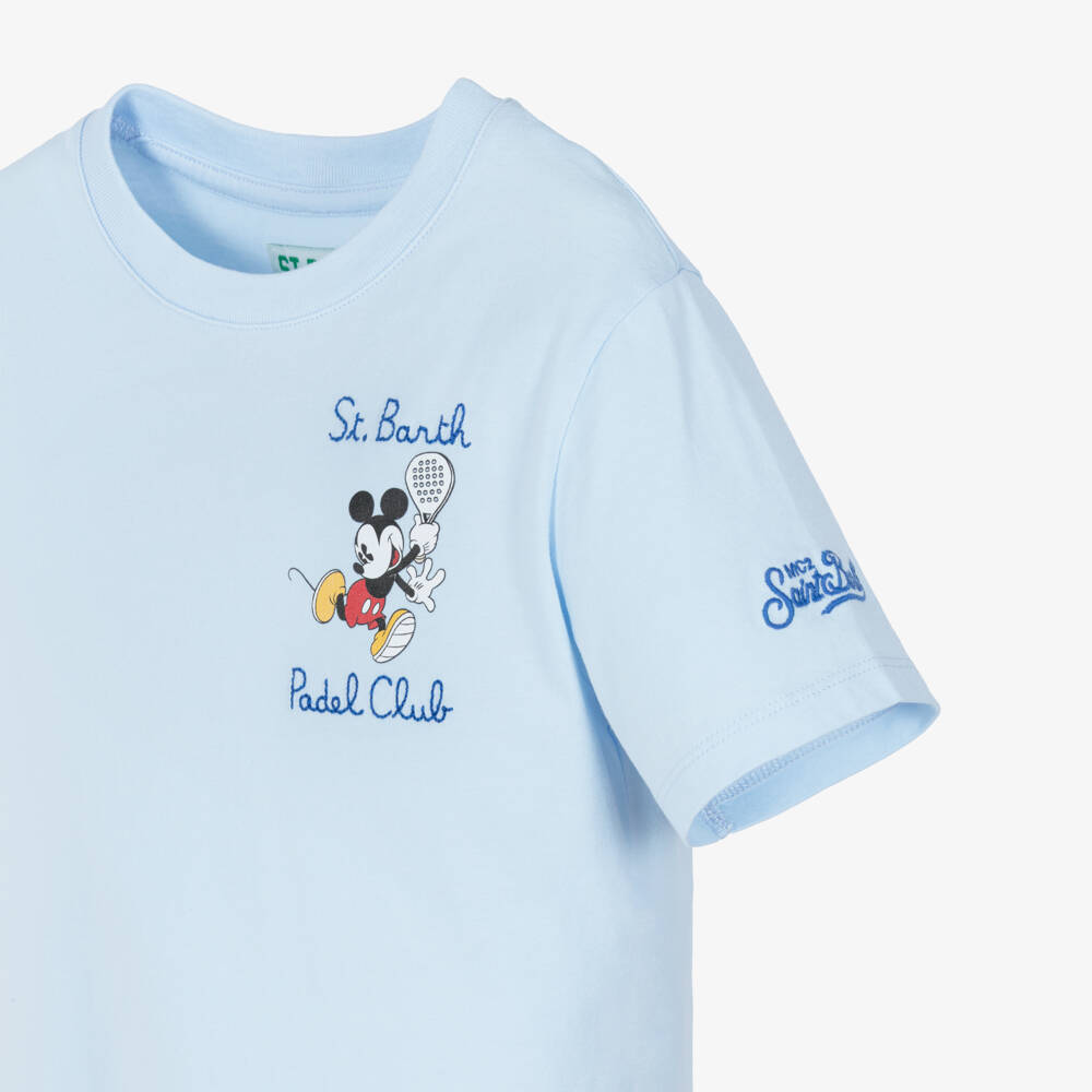 MC2 Saint Barth-Boys Light Blue Organic Cotton Mickey Mouse T-Shirt | Childrensalon