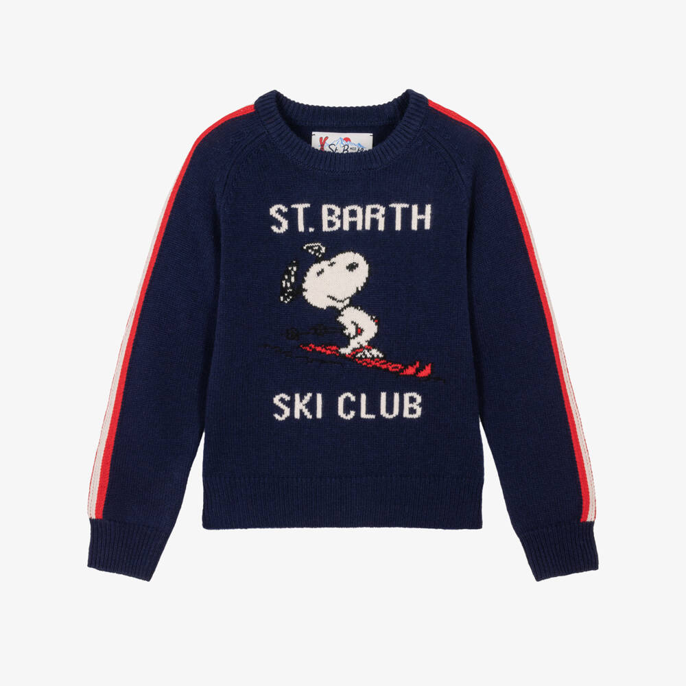 MC2 Saint Barth-Boys Navy Blue St Barth Ski Club Snoopy Sweater | Childrensalon