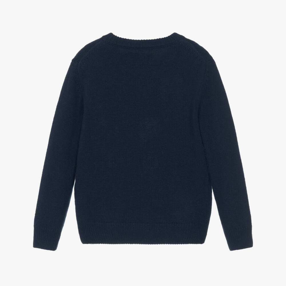 MC2 Saint Barth-بلوفر صوف محبوك بتصميم سنوبي لون كحلي للأولاد | Childrensalon