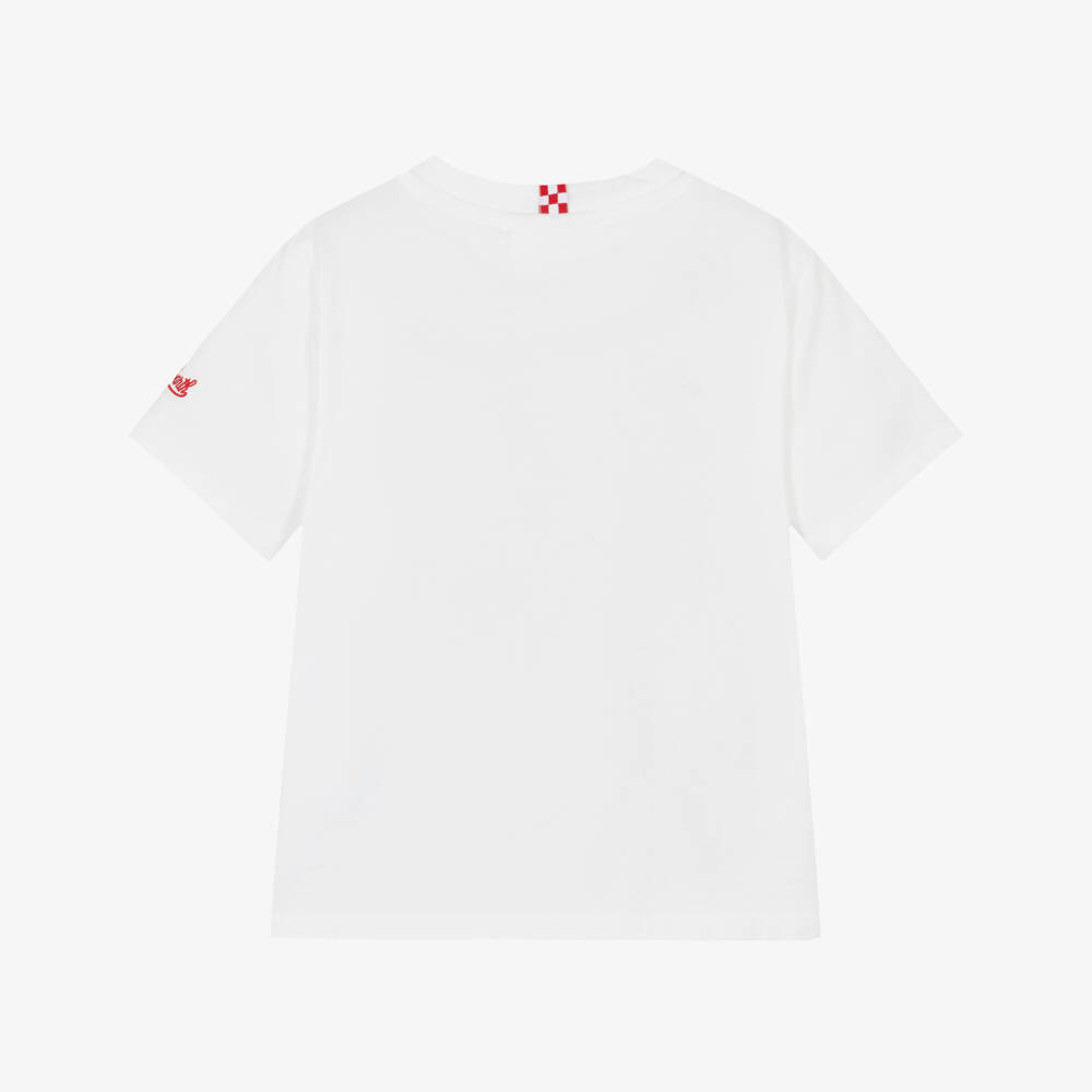 MC2 Saint Barth-تيشيرت قطن بطبعة قرش لون أبيض للأولاد | Childrensalon