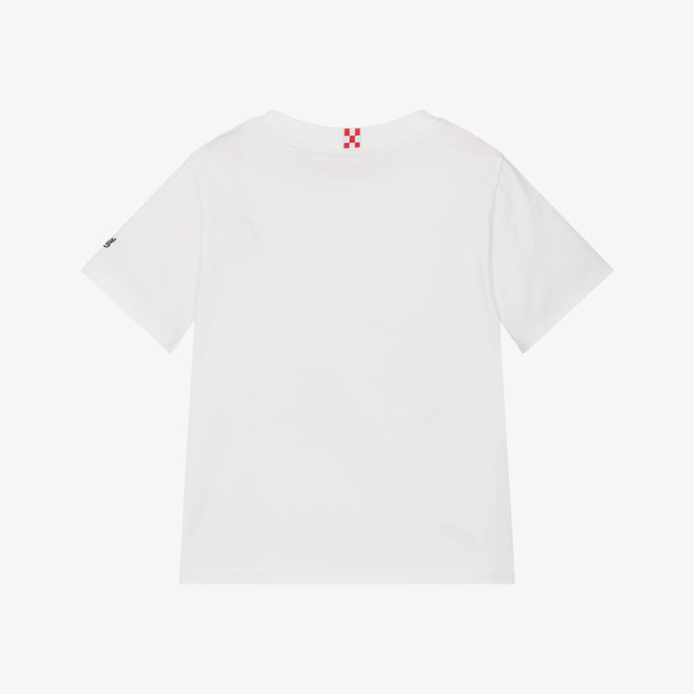 MC2 Saint Barth-Boys White Cotton Vespa Print T-Shirt | Childrensalon