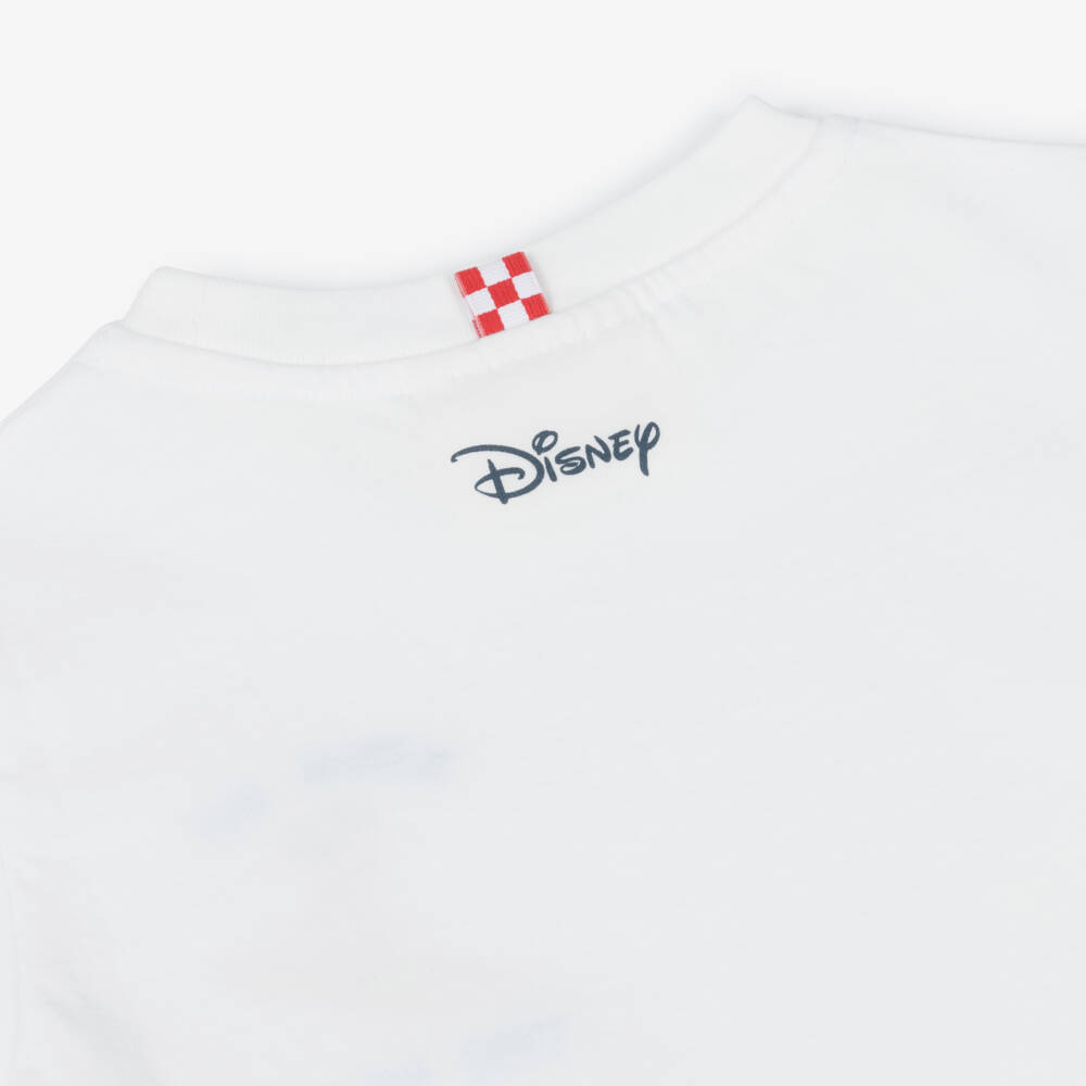 MC2 Saint Barth-Boys White Mickey Mouse Organic Cotton T-Shirt | Childrensalon