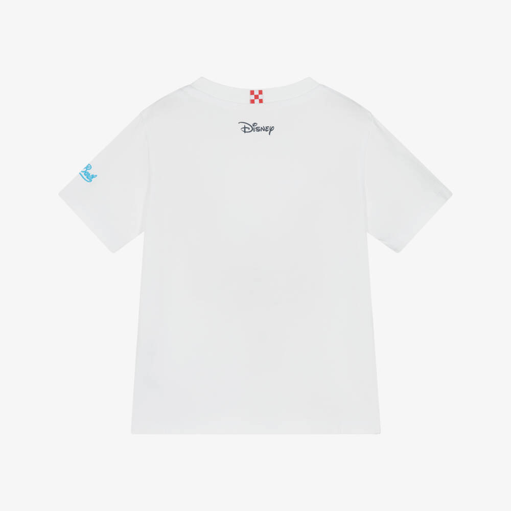 MC2 Saint Barth-Boys White Mickey Mouse Organic Cotton T-Shirt | Childrensalon