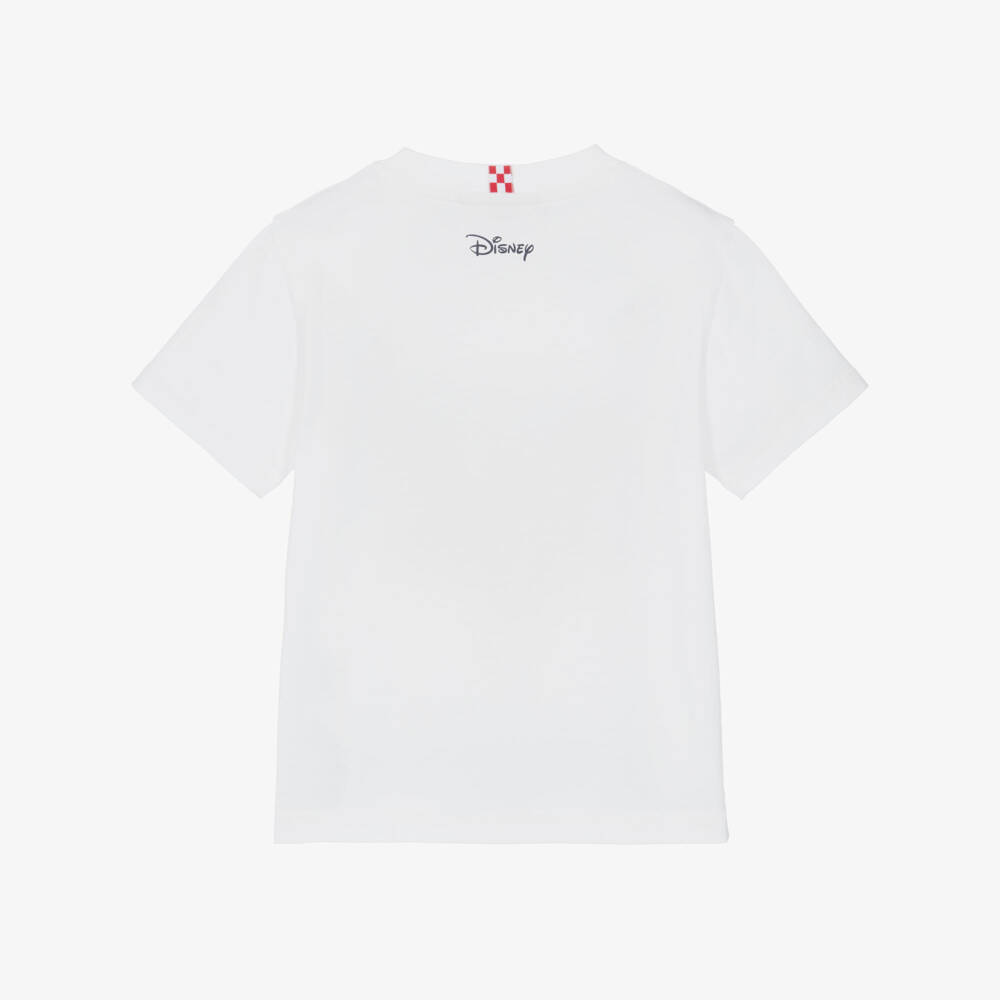 MC2 Saint Barth-Boys White Mickey Mouse T-Shirt in Organic Cotton | Childrensalon