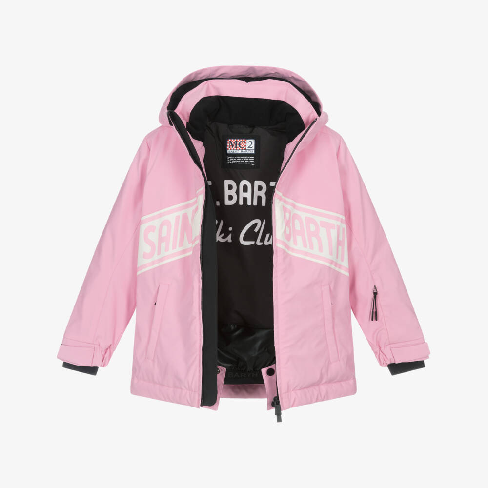 MC2 Saint Barth-Лыжная куртка розовая с капюшоном с технологией Recco для девочек | Childrensalon