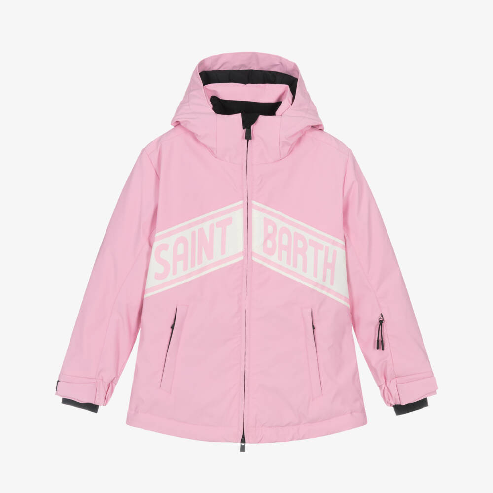 MC2 Saint Barth-Лыжная куртка розовая с капюшоном с технологией Recco для девочек | Childrensalon