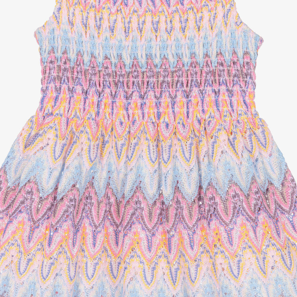 MC2 Saint Barth-Girls Pastel Pink Zigzag Beach Dress | Childrensalon
