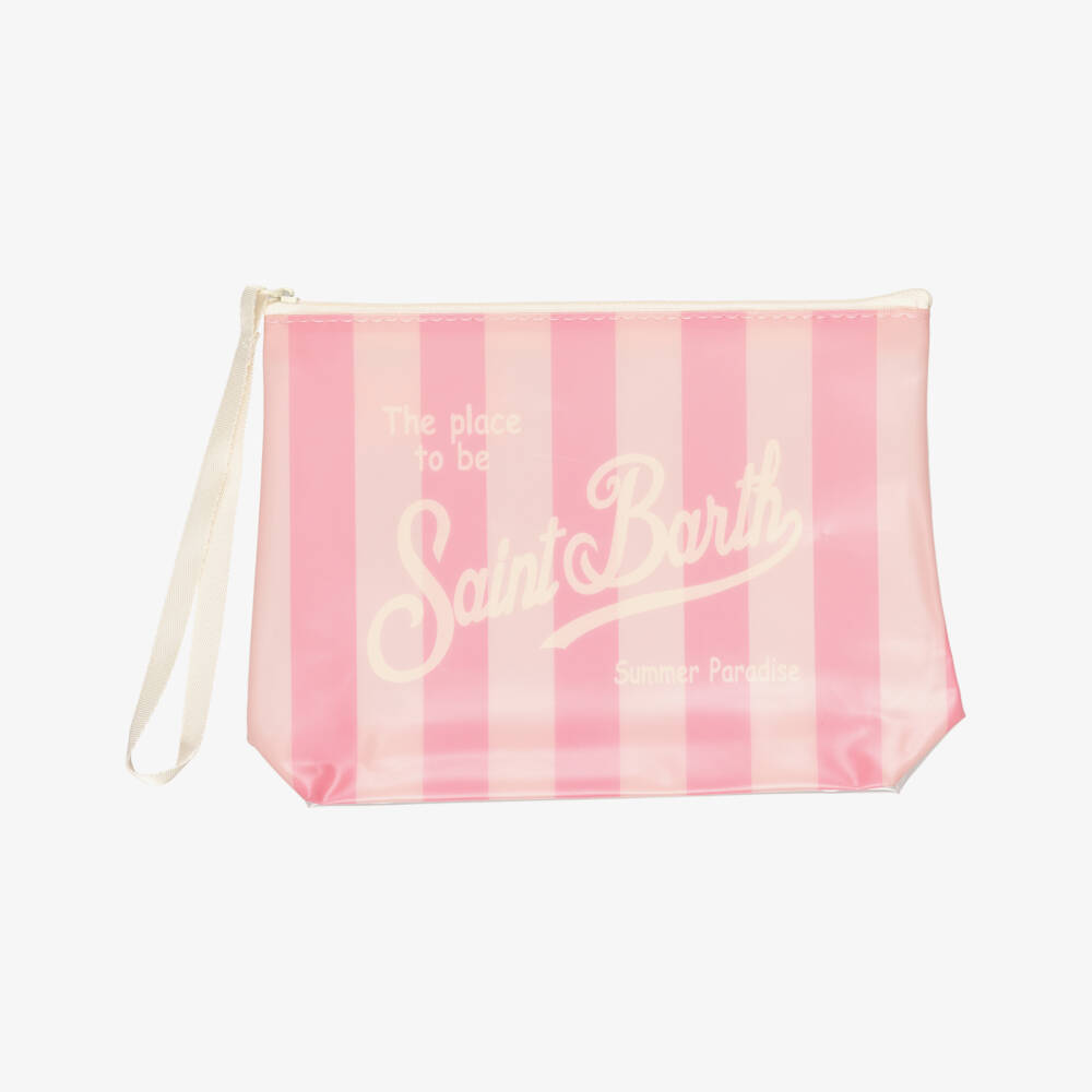 MC2 Saint Barth-Girls Pink & Blue Wave Pattern Lace Knit Bikini | Childrensalon