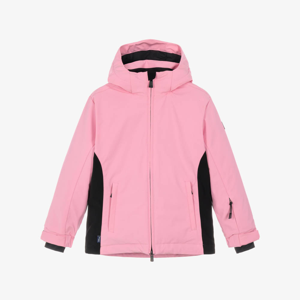 MC2 Saint Barth-Girls Pink Minnie Mouse Print Technical Ski Jacket | Childrensalon