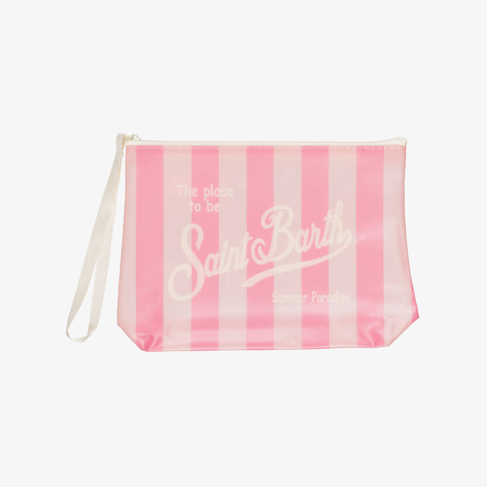 MC2 Saint Barth-Girls White & Green Stripe Minnie Mouse Swimsuit | Childrensalon
