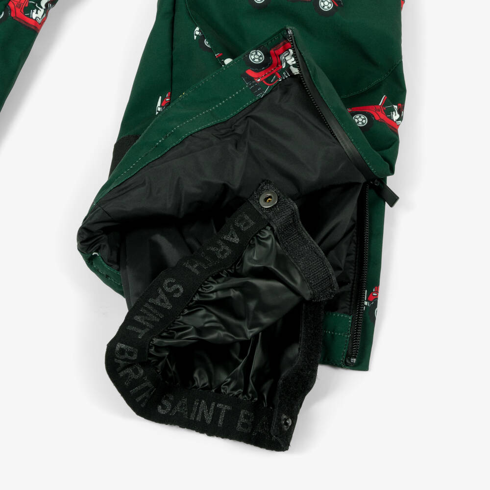 MC2 Saint Barth-Лыжные брюки технические зеленые и черные Снупи | Childrensalon