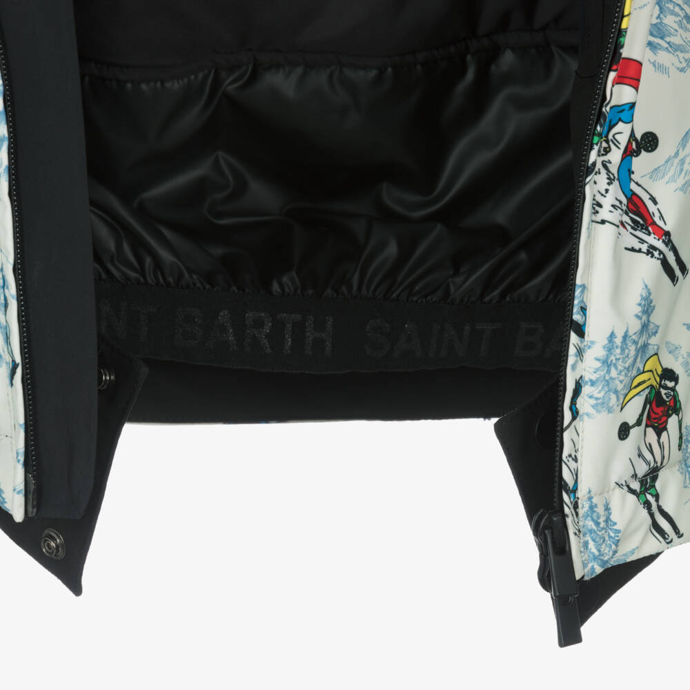 MC2 Saint Barth-Кремовая и черная лыжная куртка DC Super Hero для мальчиков | Childrensalon