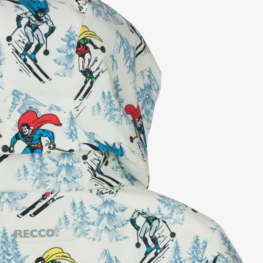 MC2 Saint Barth-Кремовая и черная лыжная куртка DC Super Hero для мальчиков | Childrensalon