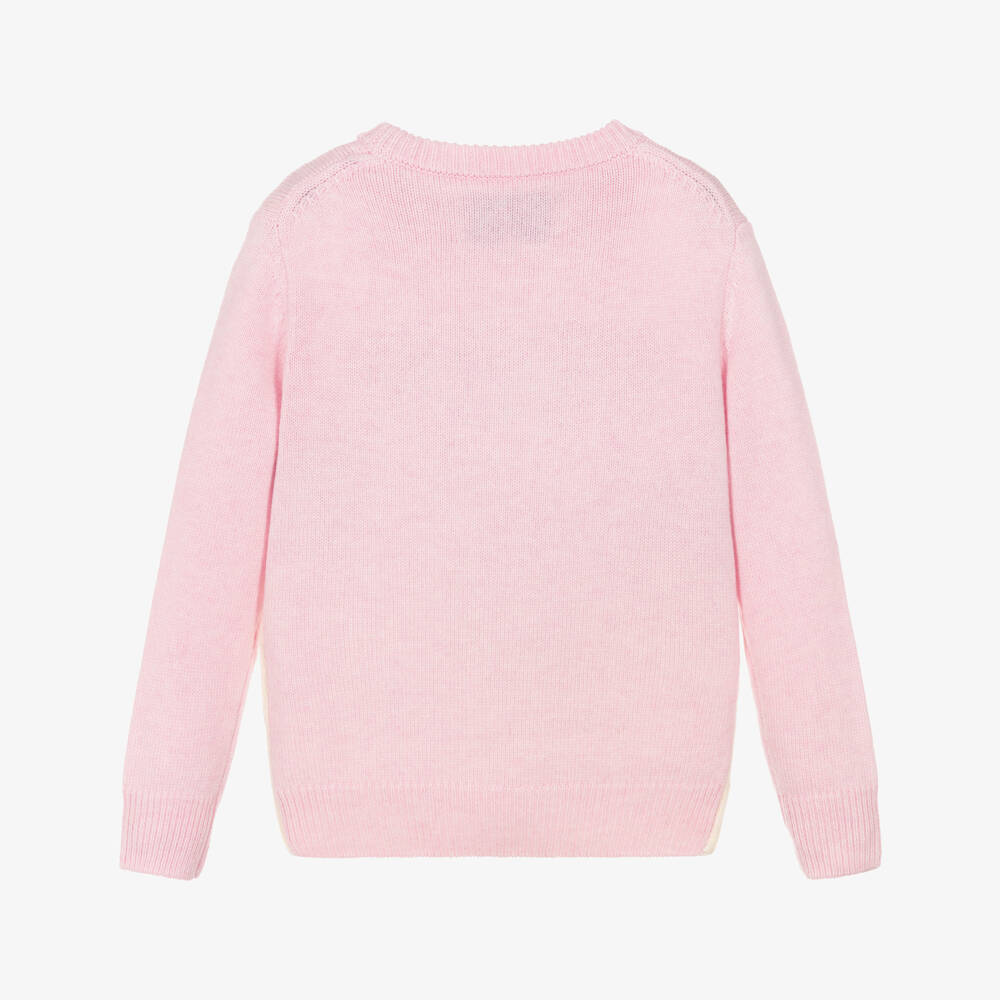 MC2 Saint Barth-Pink & Ivory Knitted Ski Club Snoopy Sweater | Childrensalon
