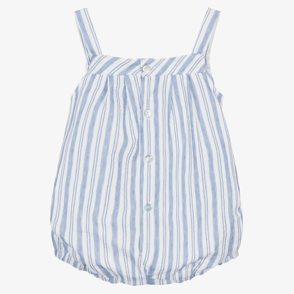 Mebi-Baby Boys Blue Striped Seersucker Shortie | Childrensalon