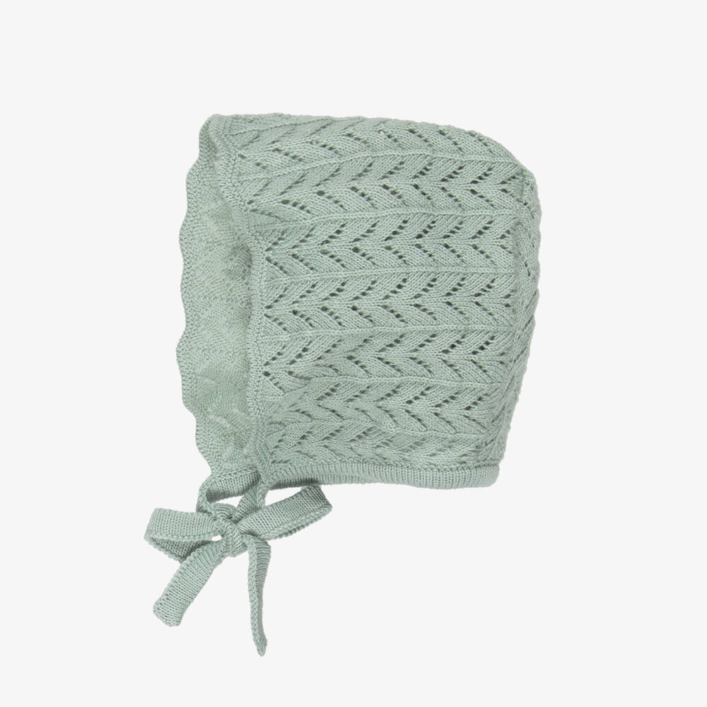 Mebi-Baby Boys Light Green Knitted Cotton Babygrow Set | Childrensalon