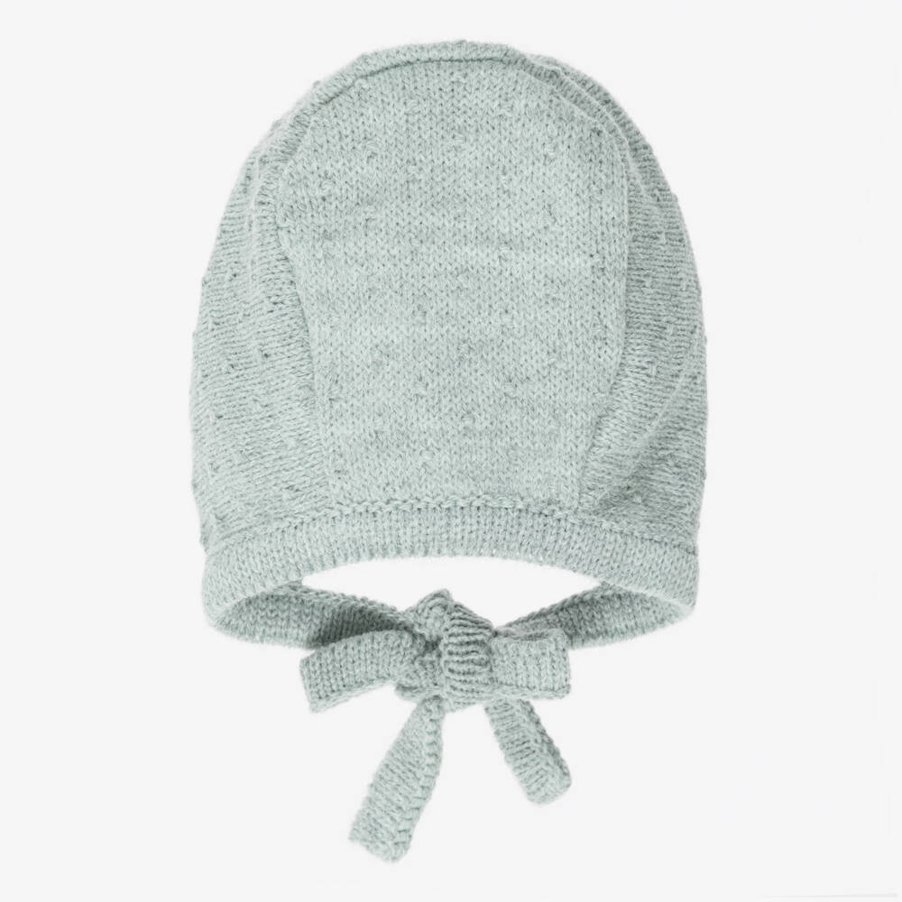 Mebi-Baby Green Knitted Bonnet | Childrensalon