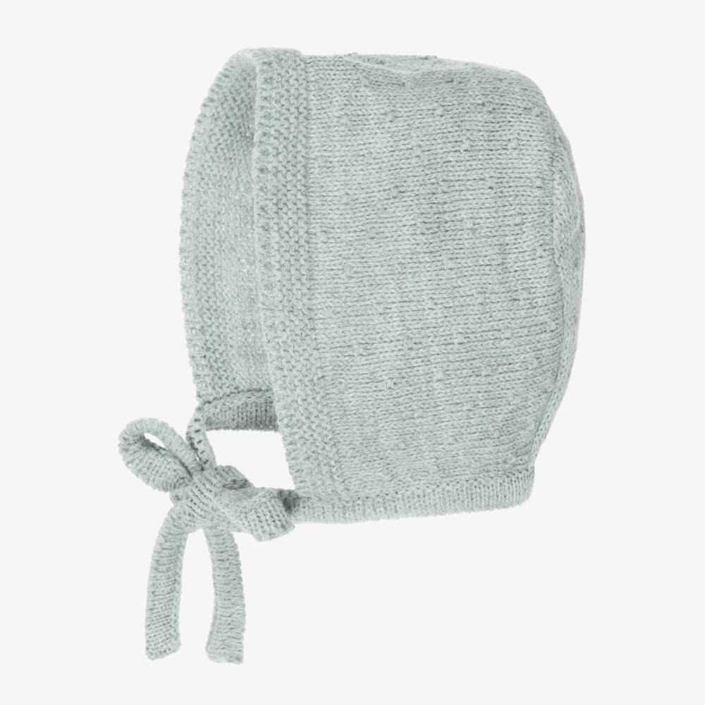 Mebi-Baby Green Knitted Bonnet | Childrensalon