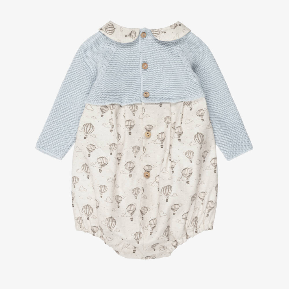 Mebi-Boys Blue & Beige Balloon Print Shortie | Childrensalon