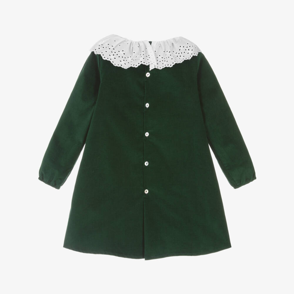 Mebi-Girls Emerald Green Velvet Dress | Childrensalon