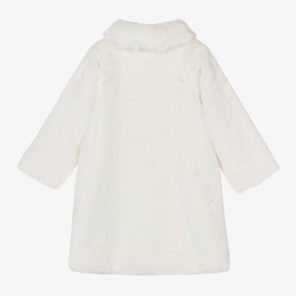 Mebi-Girls Ivory Faux Fur Coat | Childrensalon