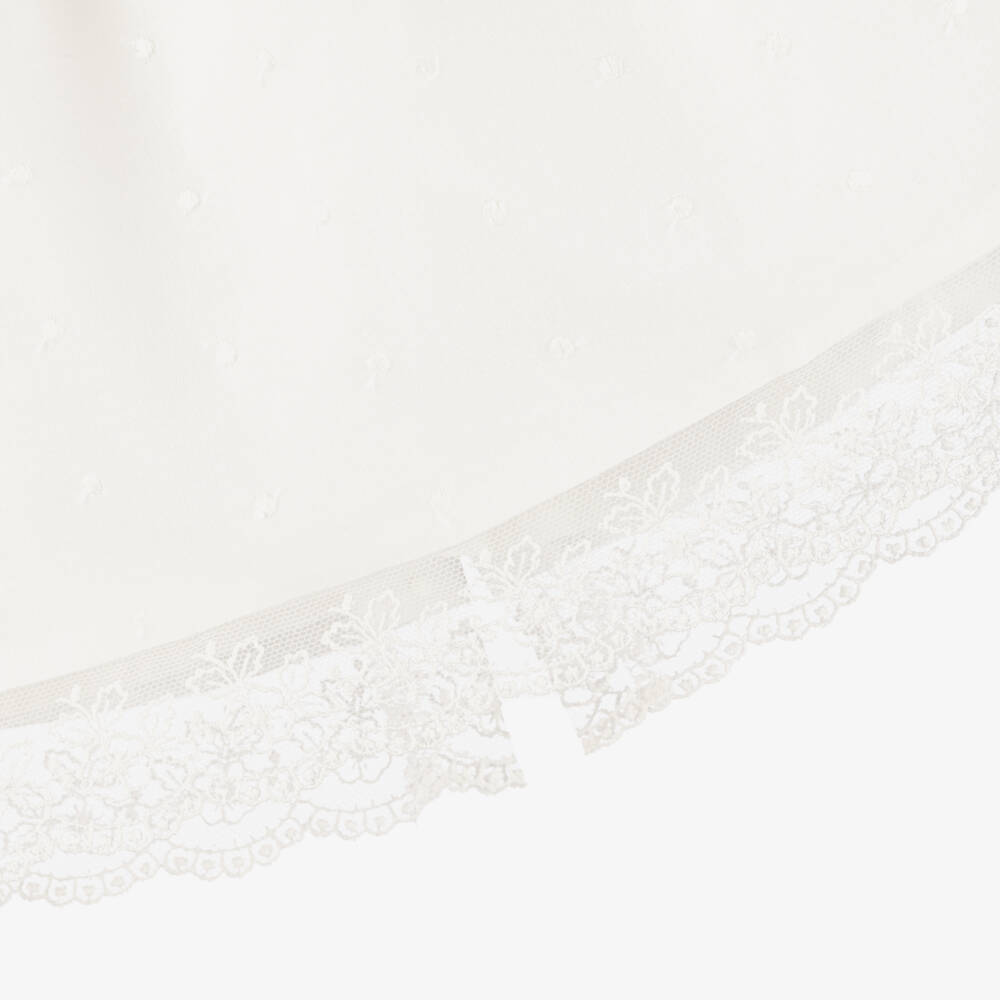 Mebi-Girls Ivory Plumeti Cotton & Lace Dress Set | Childrensalon