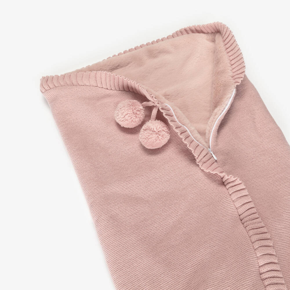 Mebi-Girls Pink Knitted Nest with Faux Fur Lining (62cm) | Childrensalon