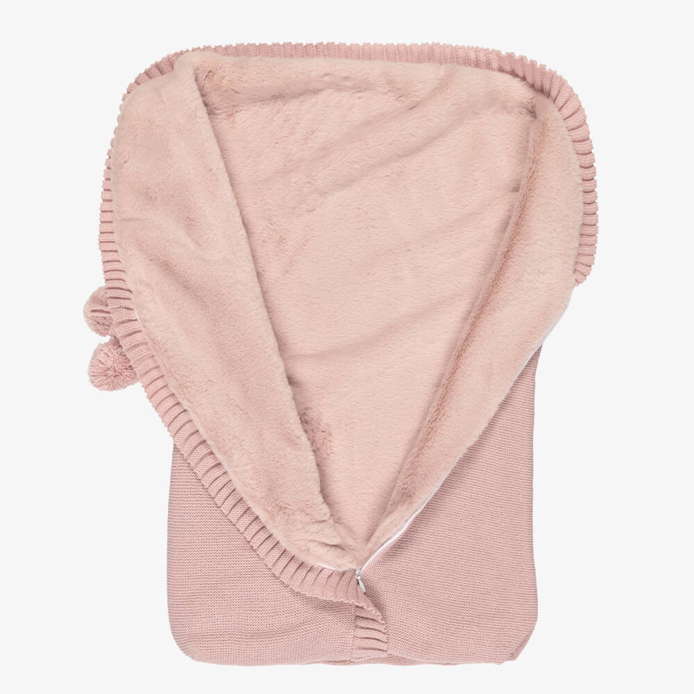 Mebi-Girls Pink Knitted Nest with Faux Fur Lining (62cm) | Childrensalon