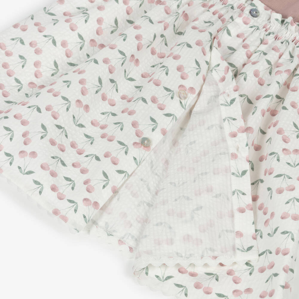 Mebi-Girls Pink & White Cherry Print Sleeveless Dress | Childrensalon