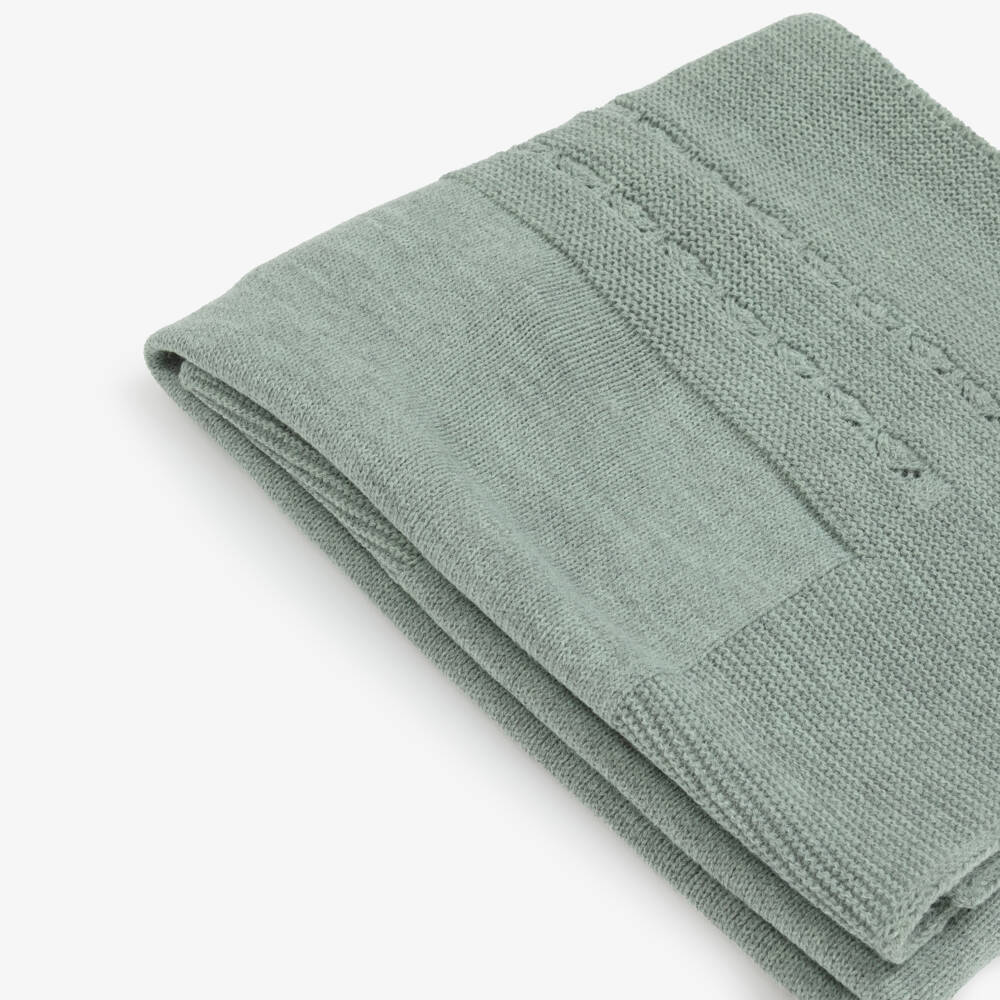 Mebi-Green Knitted Baby Blanket (93cm) | Childrensalon