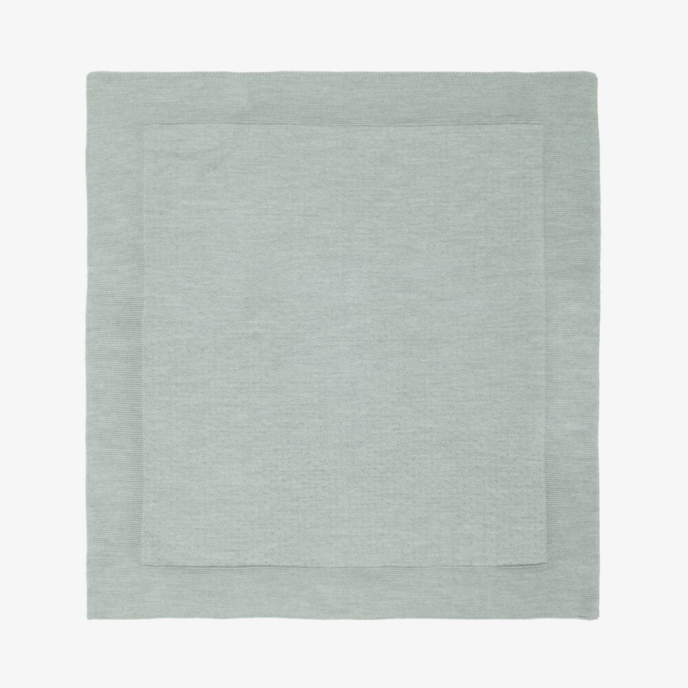 Mebi-Green Knitted Blanket with Textured Pattern (93cm) | Childrensalon