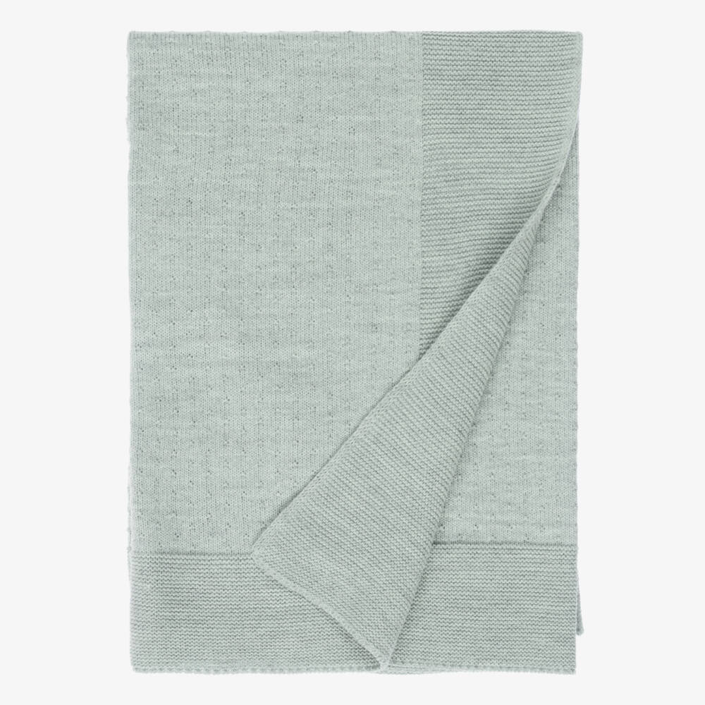 Mebi-Green Knitted Blanket with Textured Pattern (93cm) | Childrensalon