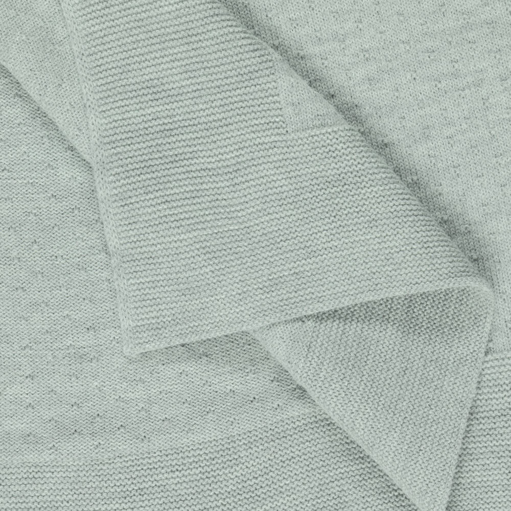 Mebi-Green Knitted Blanket with Textured Pattern (93cm) | Childrensalon