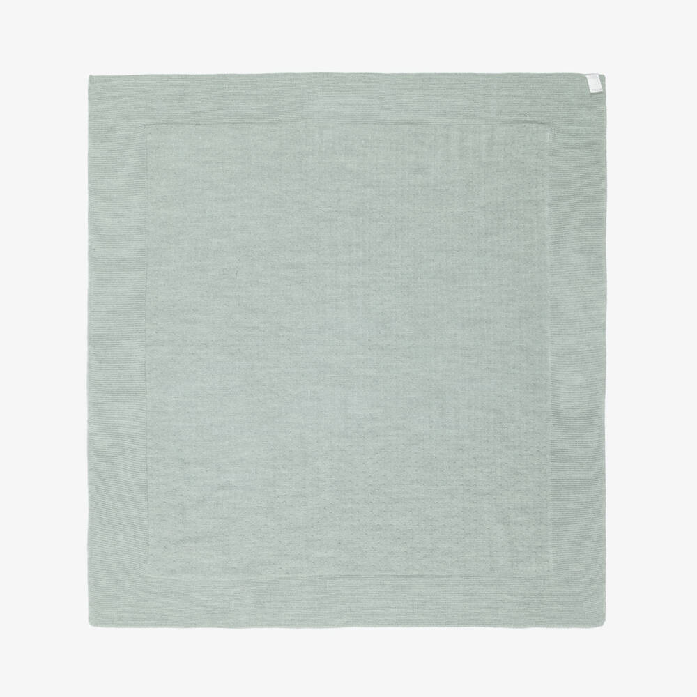 Mebi-Green Knitted Blanket with Textured Pattern (93cm) | Childrensalon