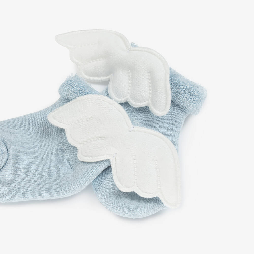 Meia Pata-Blue Angel Wing Baby Socks | Childrensalon