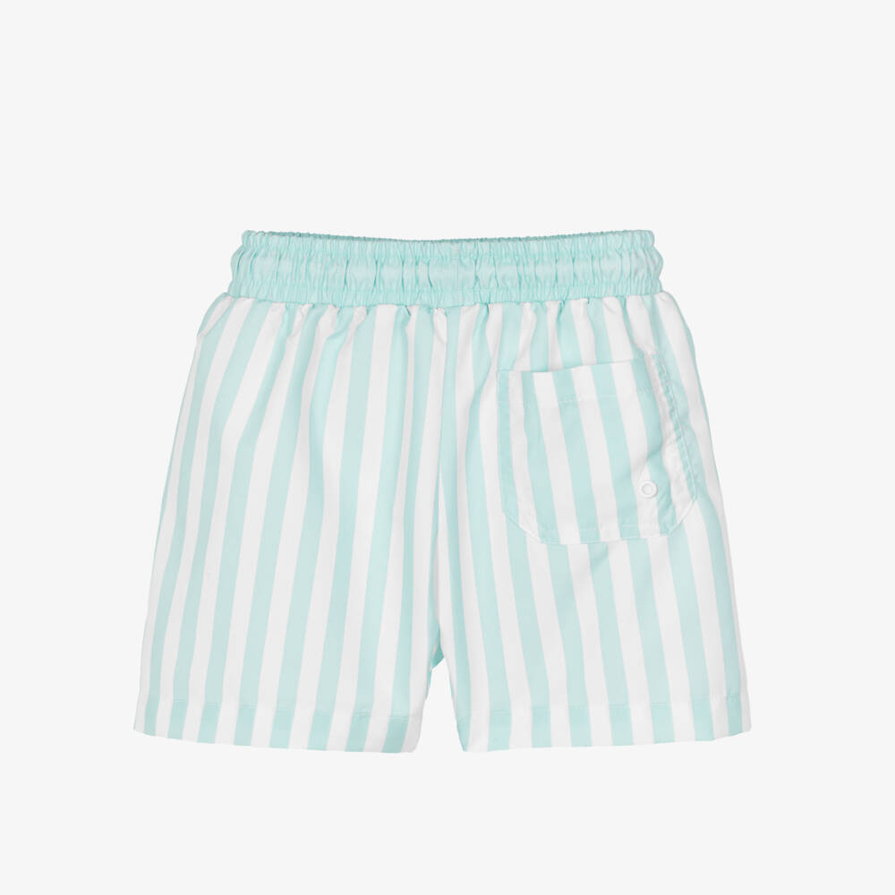 Meia Pata-شورت سباحة مخطط لون أخضر نعناعي للأولاد | Childrensalon