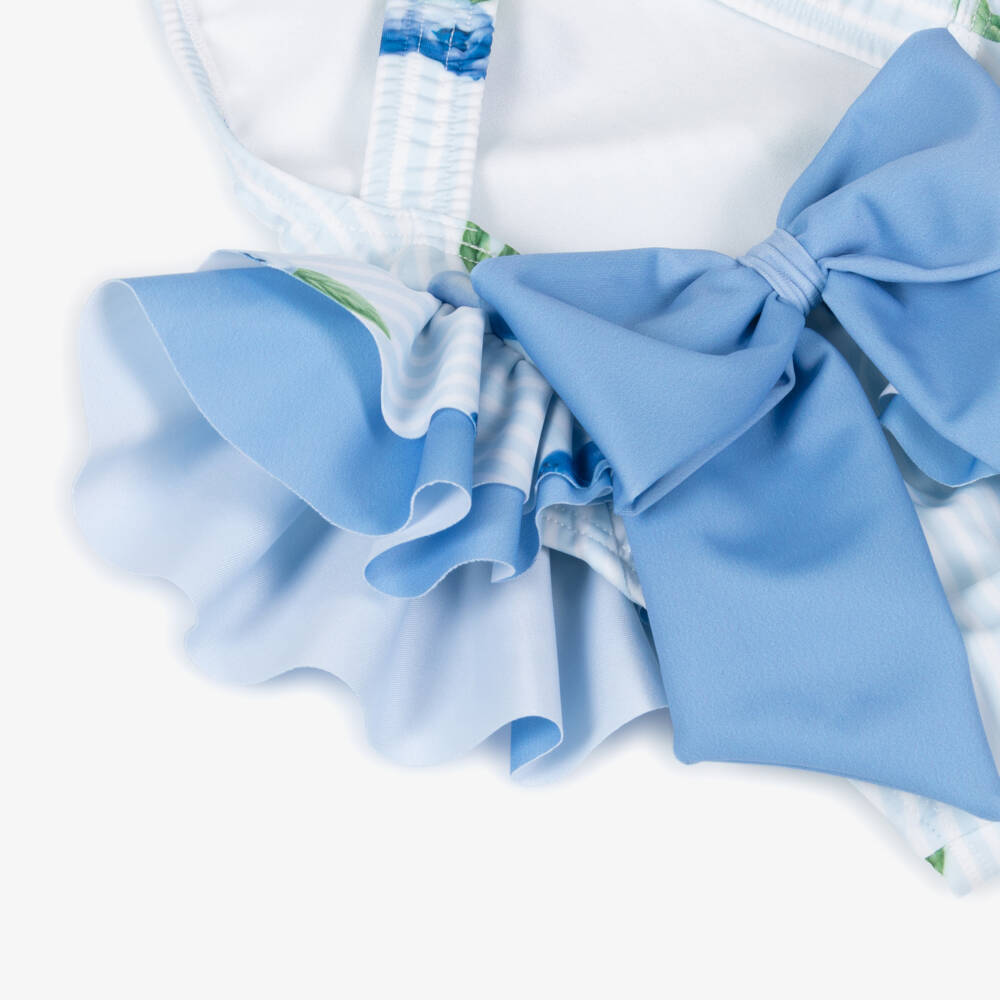 Meia Pata-Girls Blueberry Print Swimsuit (UPF50+) | Childrensalon