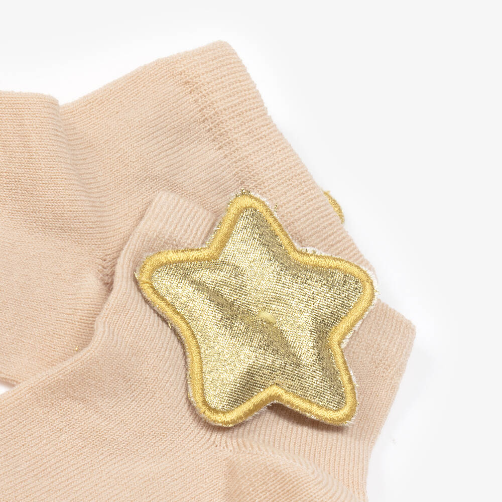 Meia Pata-Girls Gold Star Ankle Socks | Childrensalon