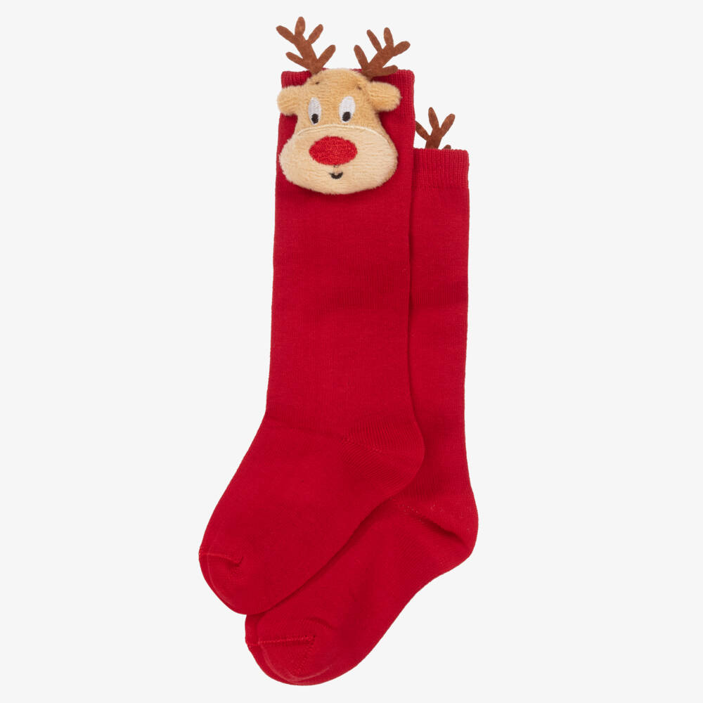 Meia Pata-جوارب كاحل قطن لون أحمر | Childrensalon