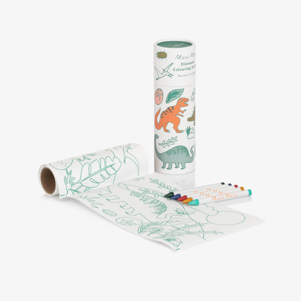 Meri Meri-Colouring Roll & Wax Crayons Dinosaur Set | Childrensalon